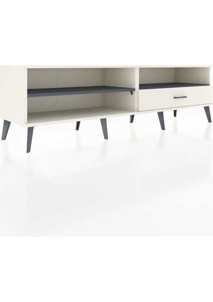 Hyperion Tv Ünitesi 2 Raflı Tek Çekmeceli 176X44X51 Aytaşı-Antrasit/aytaşı fiyatları