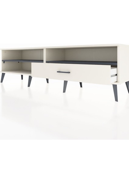 Hyperion Tv Ünitesi 2 Raflı Tek Çekmeceli 176X44X51 Aytaşı-Antrasit/aytaşı fırsatları
