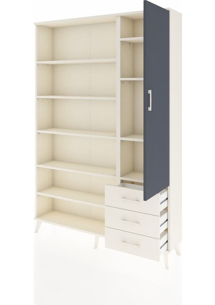 Arges Dolap 9 Raflı 3 Çekmeceli Tek Kapaklı 132X30X195 Aytaşı-Antrasit/aytaşı modelleri