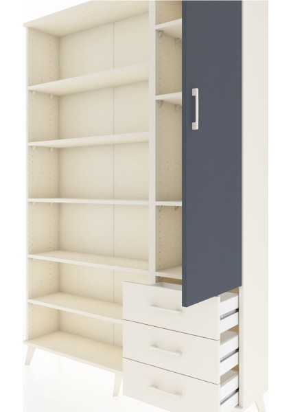 Arges Dolap 9 Raflı 3 Çekmeceli Tek Kapaklı 132X30X195 Aytaşı-Antrasit/aytaşı fırsatları