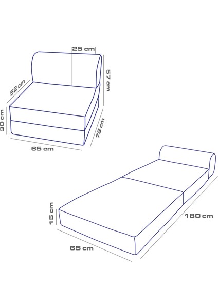 Yataklı Koltuk Magic Keten Görünümlü Tek Kişilik