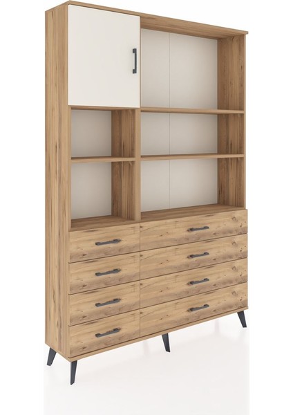 Arges Dolap 7 Raflı 8 Çekmeceli Tek Kapaklı 132X30X195 Çam-Aytaşı/çam fiyatları