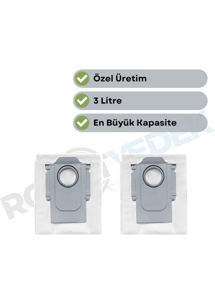 Roborock Q Revo Maxv / Pro / S Uyumlu 2 Adet Toz Çöp Torbası