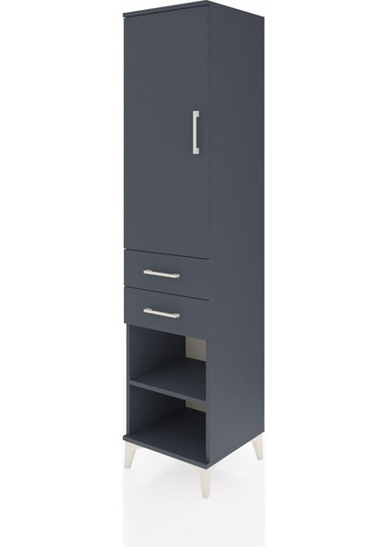 Hyperion Dolap Tek Raflı 2 Çekmeceli Tek Askılı 44X44X195 Antrasit-Antrasit modelleri
