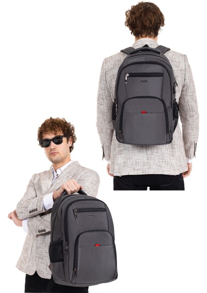 Erkek Sırt Çantası Okul Iş Günlük Kullanım USB Aparat Ortopedik Sırt ve Omuz Askısı 14 Inç