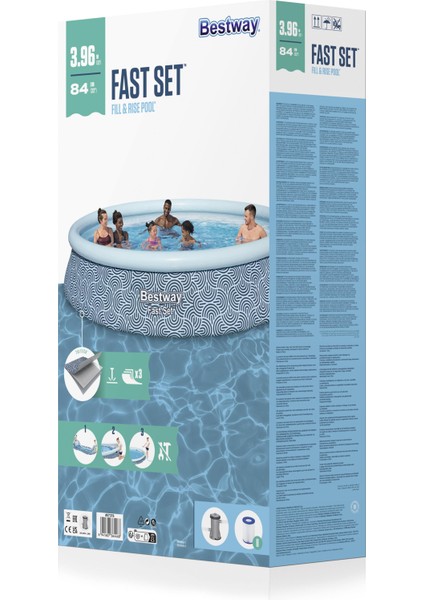 Bestway® 57376 Fast Set™ Şişme Çember Havuz Seti, 3,96 M x 84 cm