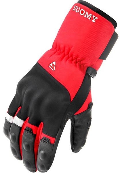 Binme Kış Motosiklet Eldivenleri Su Geçirmez Sıcak Dokunmatik Ekran-Kırmızı-L (Yurt Dışından)