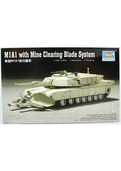 07277 1/72 Ölçek, M1A1 Mayın Temizleme Aparatlı Tank, Plastik Model Kiti