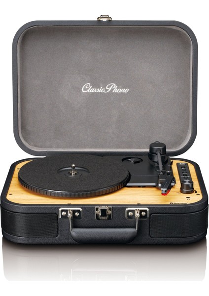 Classic Phono TT-114 BK Gri Hoparlörlü Bluetoothlu Retro Pikap Plak Çalar USB modelleri