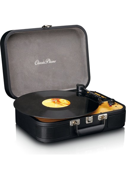 Classic Phono TT-114 BK Gri Hoparlörlü Bluetoothlu Retro Pikap Plak Çalar USB