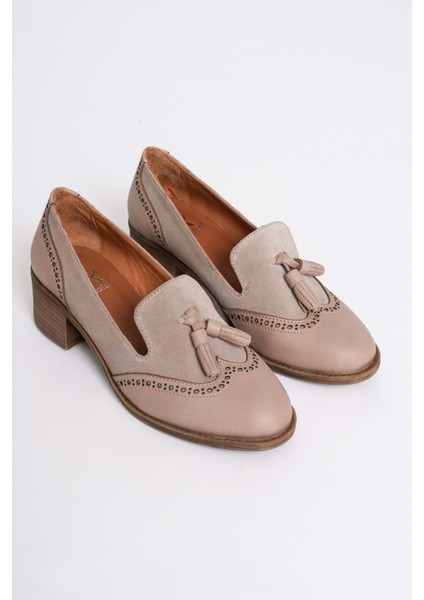 Kadın Hakiki Deri Püskül Detaylı Şık Ayakkabı - Taş fırsatları