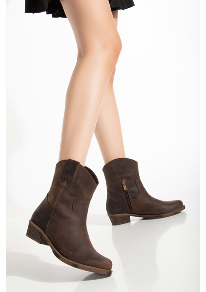 Crazy Deri Kadın Kovboy Bot - Kahve fiyatları