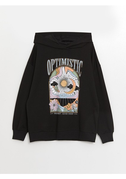 Yeni Sezon Baskılı Uzun Kollu Oversize Kadın Kalın Hoodie indirimleri