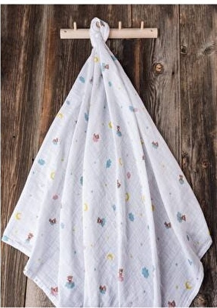 Müslin Örtü Pamuklu Çok Amaçlı Kullanım 110x110 cm Bebeğiniz İçin Rahatlık