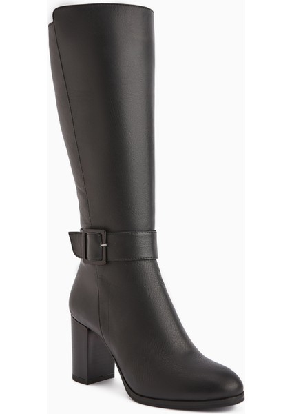 Jeen Hakiki Deri Siyah Topuklu Kadın Çizme fiyatları