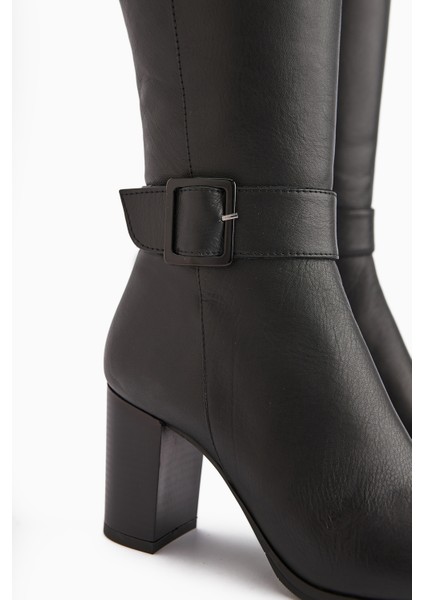 Jeen Hakiki Deri Siyah Topuklu Kadın Çizme fırsatları