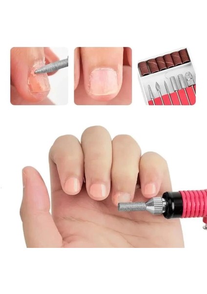 SN-27091 Hız Ayarlı Tırnak Freze Törpü Manikür Pedikür Seti 6 Başlıklı Elektrikli AC220V modelleri