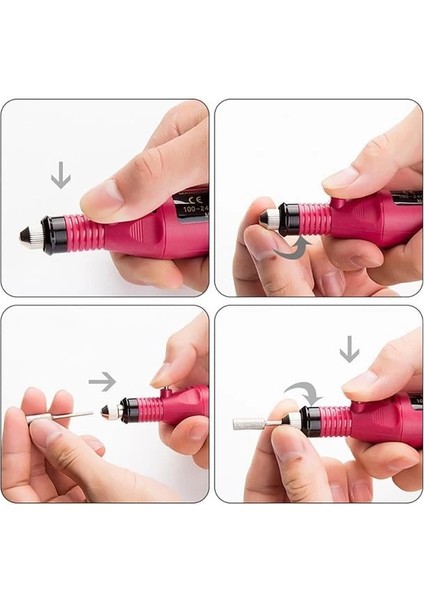 SN-27091 Hız Ayarlı Tırnak Freze Törpü Manikür Pedikür Seti 6 Başlıklı Elektrikli AC220V fırsatları