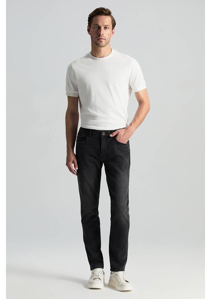 Saf Pamuk Slim Fit Siyah Denim Pantolon fiyatları