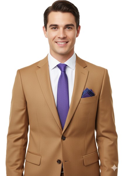 Erkek Kravat Klasik Mendilli Şık Kolay Şekil Alabilen Leke Tutmaz Mühür Model Geniş Tasarım