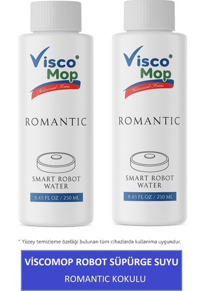 Robot Süpürge Suyu 250 Ml, Romantik Kokulu Akıllı Robot Süpürge Suyu, Mop Suyu Yüzey Temizleyici Robot Deterjanı 250ML