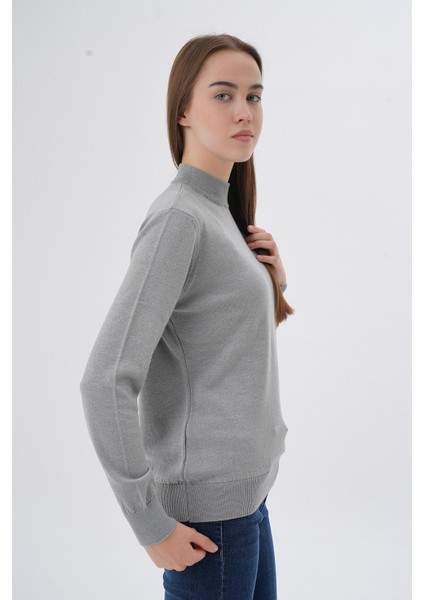 Kadın %100 Organik Pamuk Yarım Balıkçı Yaka Triko Kazak Örme Bluz TRIST-6104 fiyatları