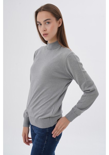 Kadın %100 Organik Pamuk Yarım Balıkçı Yaka Triko Kazak Örme Bluz TRIST-6104 indirimleri