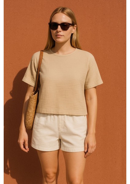 Udenya Çift Katlı Müslin T-Shirt modelleri