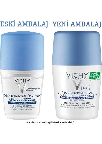 Mineral Unisex Roll-on Deodorant 50 ml – Pudrasız, Alkol İçermeyen, Hipoalerjenik, 48 Saat Koruma modelleri
