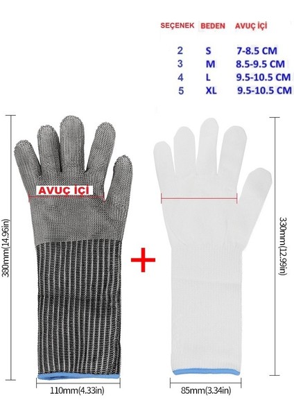 Uzun Kasap Eldiveni Kesilmez Çelik Eldiven Paslanmaz Metal Tel Hasır Örgü indirimleri