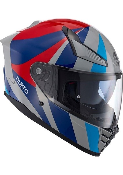 YM-853 Aıx White Red Blue Kapalı Kask fiyatları