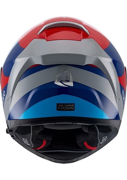 YM-853 Aıx White Red Blue Kapalı Kask modelleri