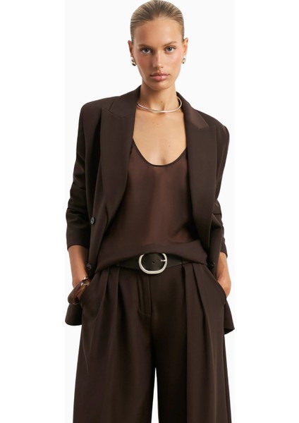 Dropped Waist Double Breasted Blaze Oversize Kadın Ceket