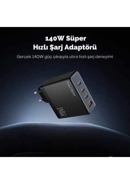 140W Gan Hızlı Şarj Adaptörü, Süper Hızlı Şarj Cihazı, 3x Type-C Girişi, 1x USB Girişi, Güçlü Performans, Şarj Başlığı, Aşırı Gerilim, Kısa Devre, Isınma ve Akım Koruması fiyatları