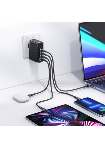 140W Gan Hızlı Şarj Adaptörü, Süper Hızlı Şarj Cihazı, 3x Type-C Girişi, 1x USB Girişi, Güçlü Performans, Şarj Başlığı, Aşırı Gerilim, Kısa Devre, Isınma ve Akım Koruması fırsatları