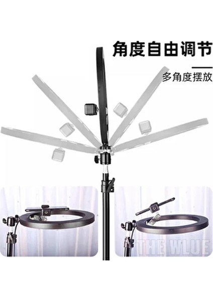 10 Inç Led Işıklı Masaüstü Standı 26 cm Ayarlanabilir Parlaklık ile Selfie ve Yayınlar İçin