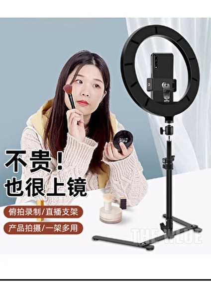 10 Inç Led Işıklı Masaüstü Standı 26 cm Ayarlanabilir Parlaklık ile Selfie ve Yayınlar İçin