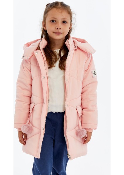 Kapüşonlu Kışlık Ponpon Detaylı Kız Çocuk Kaban 51354 fiyatları