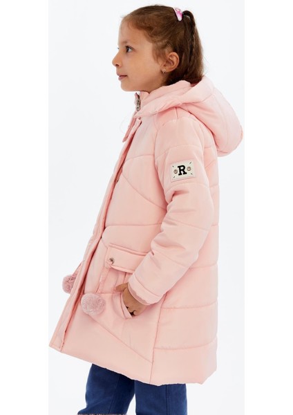 Kapüşonlu Kışlık Ponpon Detaylı Kız Çocuk Kaban 51354 fırsatları