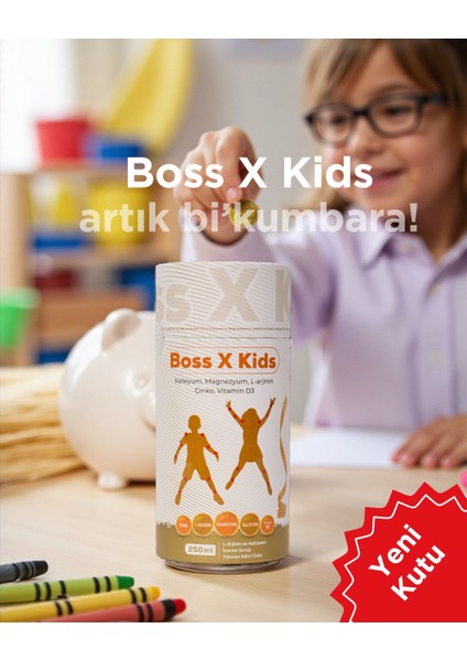 Boss x Kids 250 ml Şurup / Kalsiyum, Magnezyum, L-Arjinin, Çinko, Vitamin D3 fiyatları