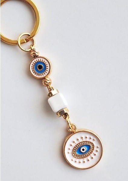 Hediyelik Nazar Boncuklu Nazar Kovar Anahtarlık - Beyaz fiyatları