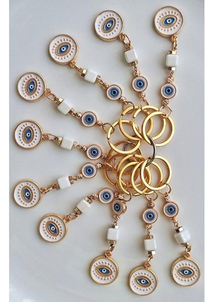 Hediyelik Nazar Boncuklu Nazar Kovar Anahtarlık - Beyaz modelleri