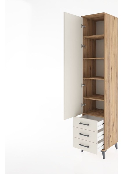 Hyperion Dolap 5 Raflı 3 Çekmeceli Tek Kapaklı 44X44X221 Çam-Aytaşı fırsatları