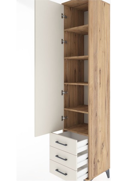 Hyperion Dolap 5 Raflı 3 Çekmeceli Tek Kapaklı 44X44X221 Çam-Aytaşı indirimleri