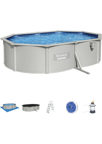 ® 56586 Hydrium™ Çelik Duvarlı Prefabrik Yer Üstü Havuz Seti 5,00 m x 3,66 m x 1,22 m