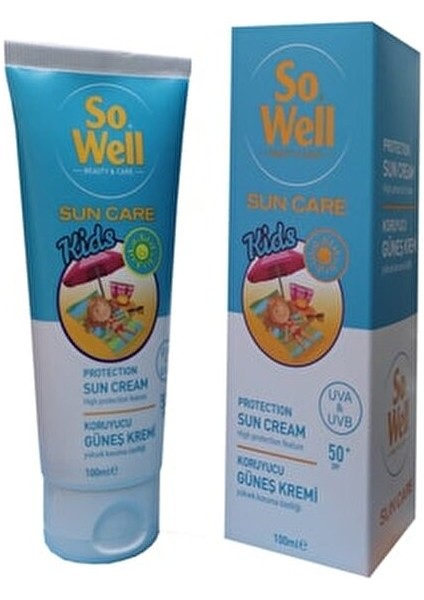 Kids Güneş Kremi Yüksek Koruma SPF50+ 100 ml Hafif Yapı ile Kız Çocuklarına Özel modelleri