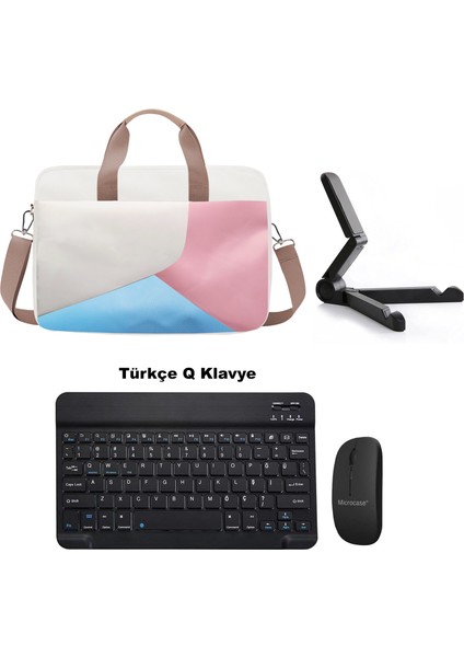 Samsung Galaxy Tab S10 Lite Tablet Için Tablet Çanta + Bluetooth Klavye + Mouse + Tablet Standı Siyah- AL4233