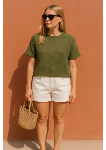 Udenya Çift Katlı Müslin T-Shirt fırsatları