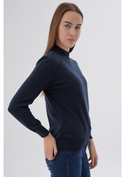 Kadın %100 Organik Pamuk Yarım Balıkçı Yaka Triko Kazak Örme Bluz TRIST-6104 fiyatları