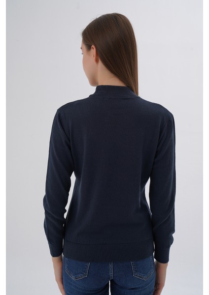 Kadın %100 Organik Pamuk Yarım Balıkçı Yaka Triko Kazak Örme Bluz TRIST-6104 fırsatları